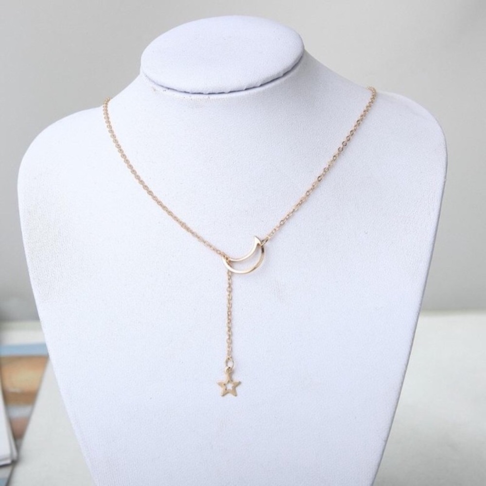 CM SALE❗️Silver or Gold Star & Moon Pendant Choker - Picture 3 of 7